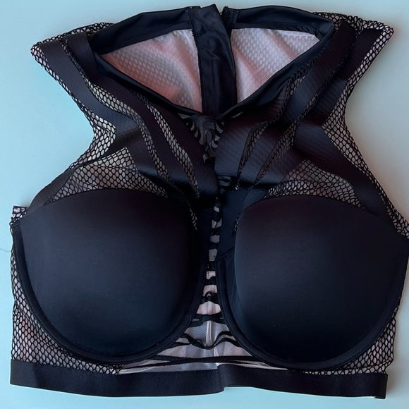 Victoria’s Secret x Balmain Strappy High Neck Bra in Black Mesh Size 34D NWT - Picture 4 of 5